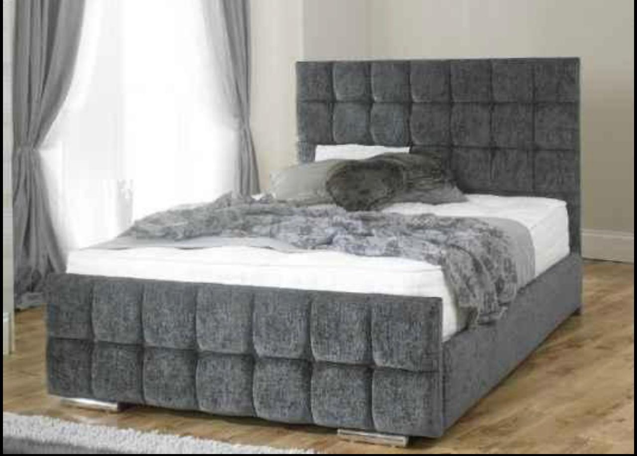 Cube Bed – Bold Geometric Design with Luxe Upholstery