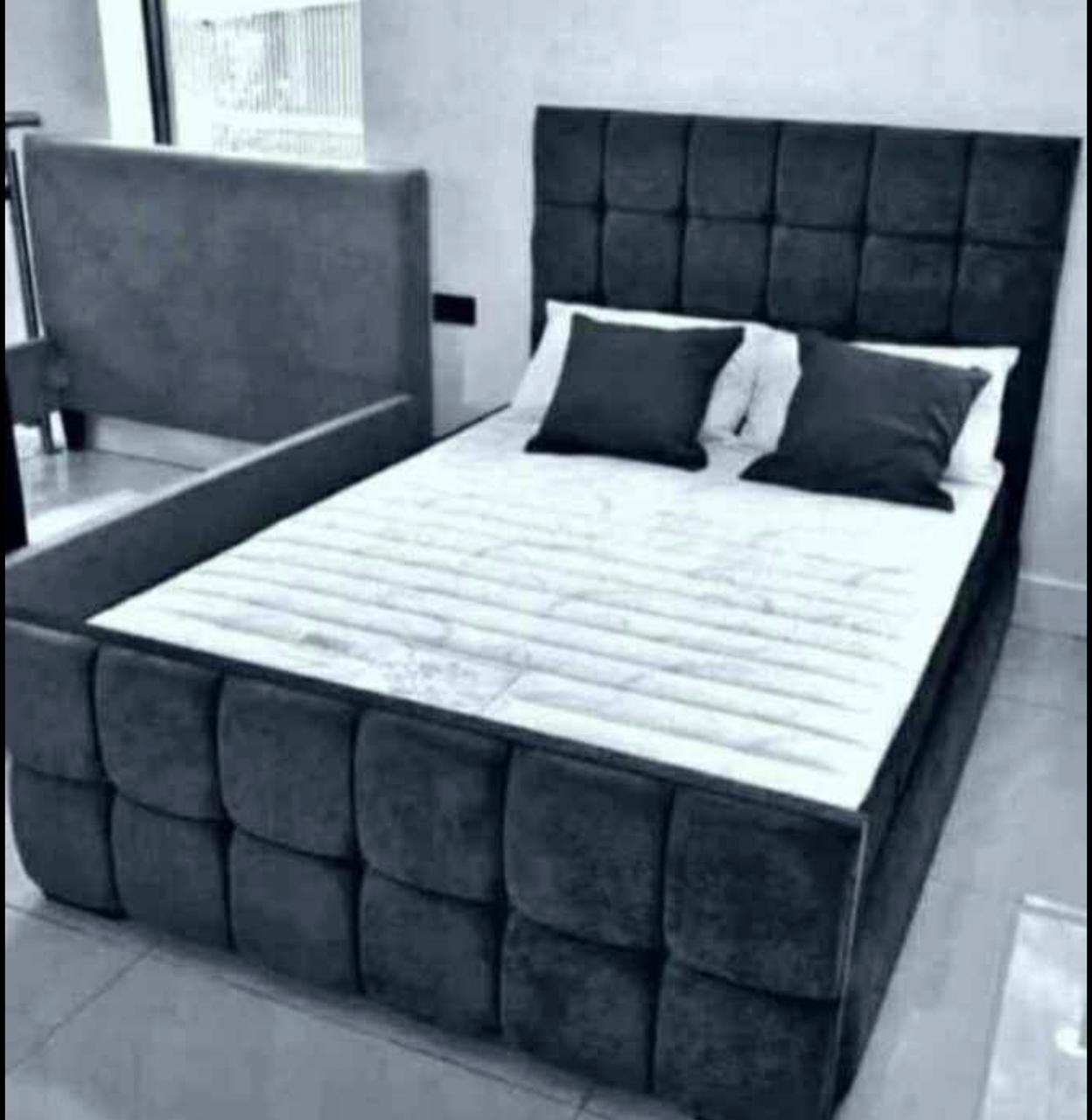Cube Bed – Bold Geometric Design with Luxe Upholstery