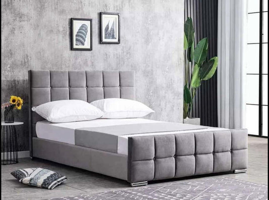 Cube Bed – Bold Geometric Design with Luxe Upholstery