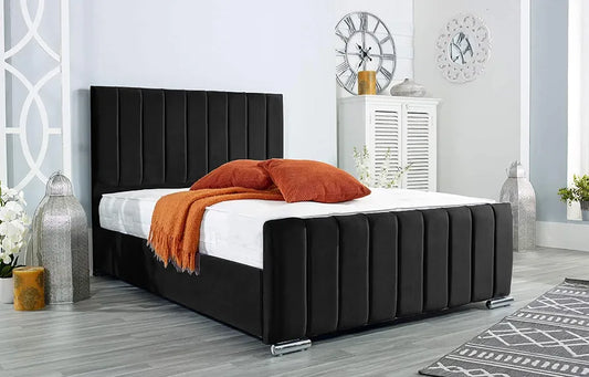 Panel Line Bed with Orthopedic Mattress – Modern Elegance & Ultimate Comfort