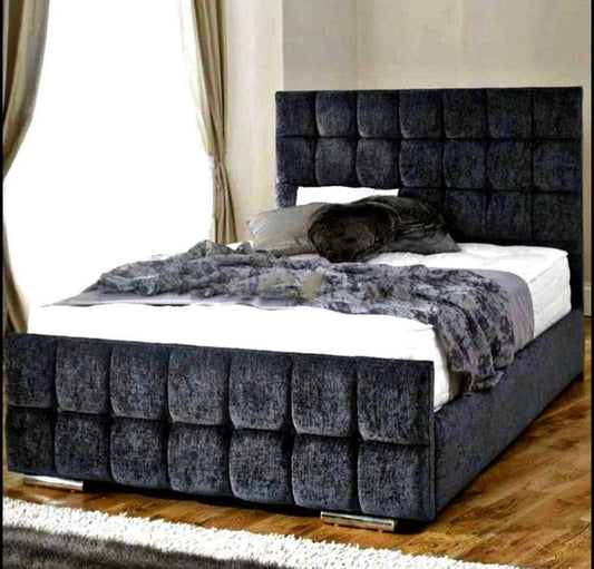 Cube Bed – Bold Geometric Design with Luxe Upholstery